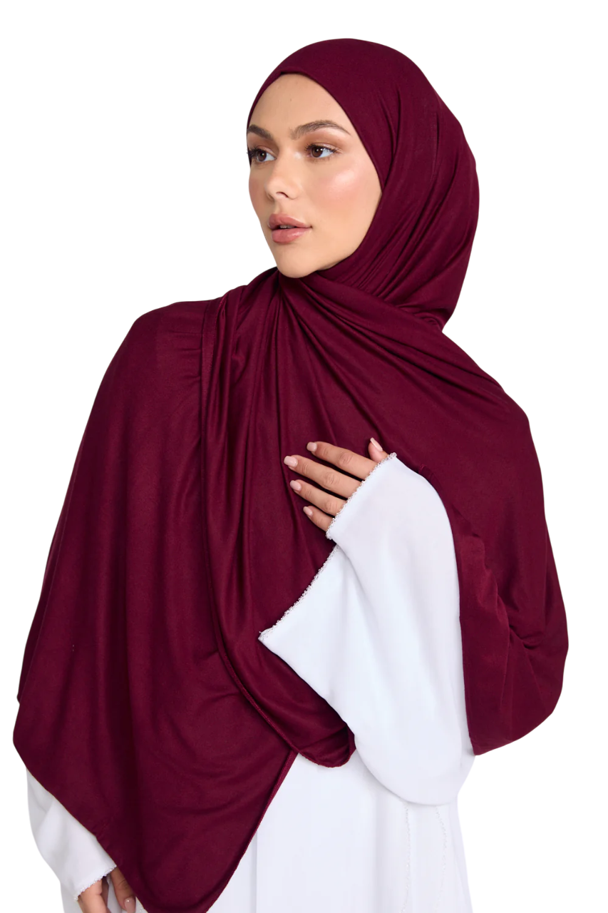 Jersey Hijab - Cranberry