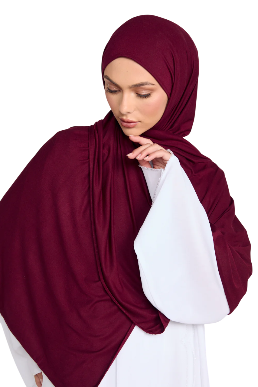 Jersey Hijab - Cranberry