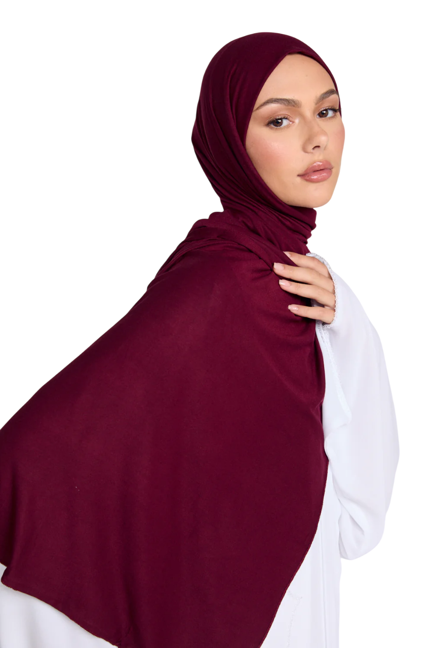 Jersey Hijab - Cranberry