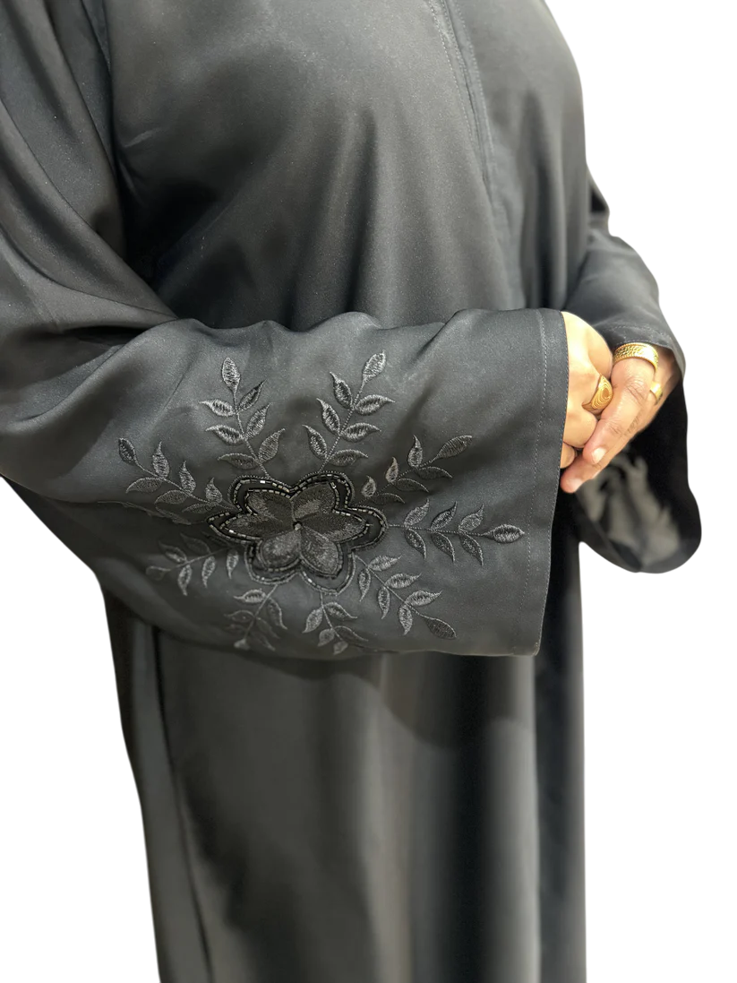 Black Embroidered Abaya