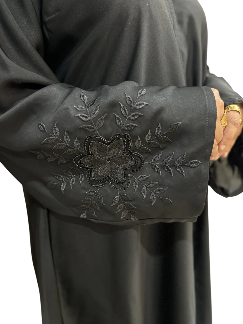 Black Embroidered Abaya