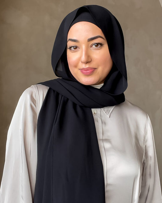 Black Georgette Hijab